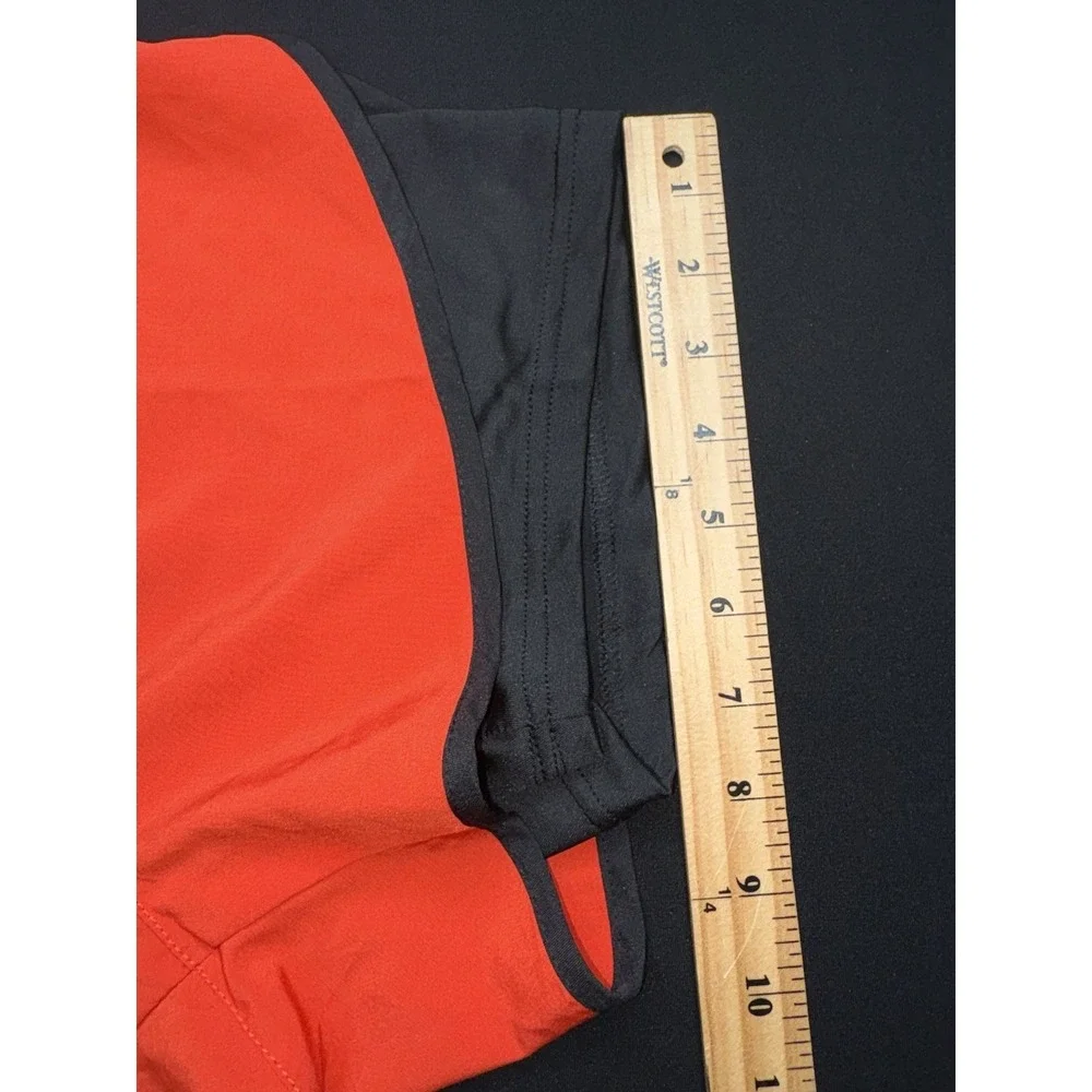 KEFR Traimng Mens 2-in-1 Athletic Shorts Red Black Built-in Liner Size XL 27x4